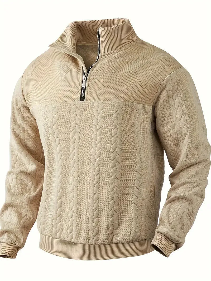 Men's Classic Quarter Zip Jumper with Timeless Appeal | Ideal for Autumn/Winter