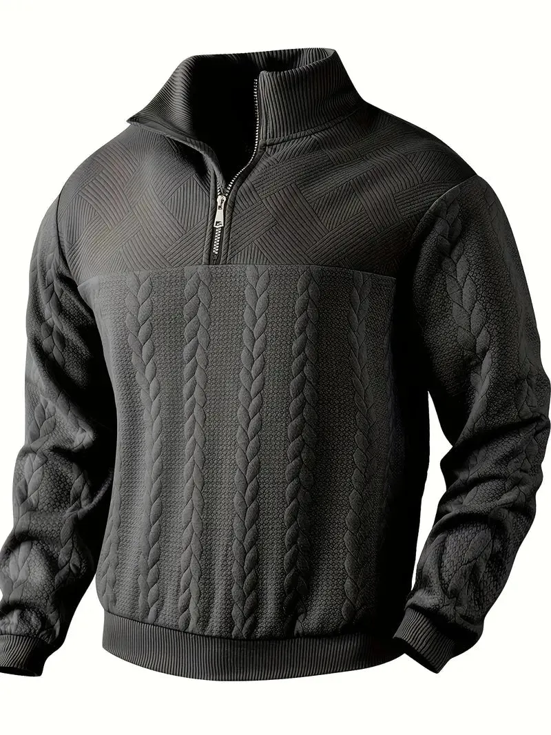 Men's Classic Quarter Zip Jumper with Timeless Appeal | Ideal for Autumn/Winter