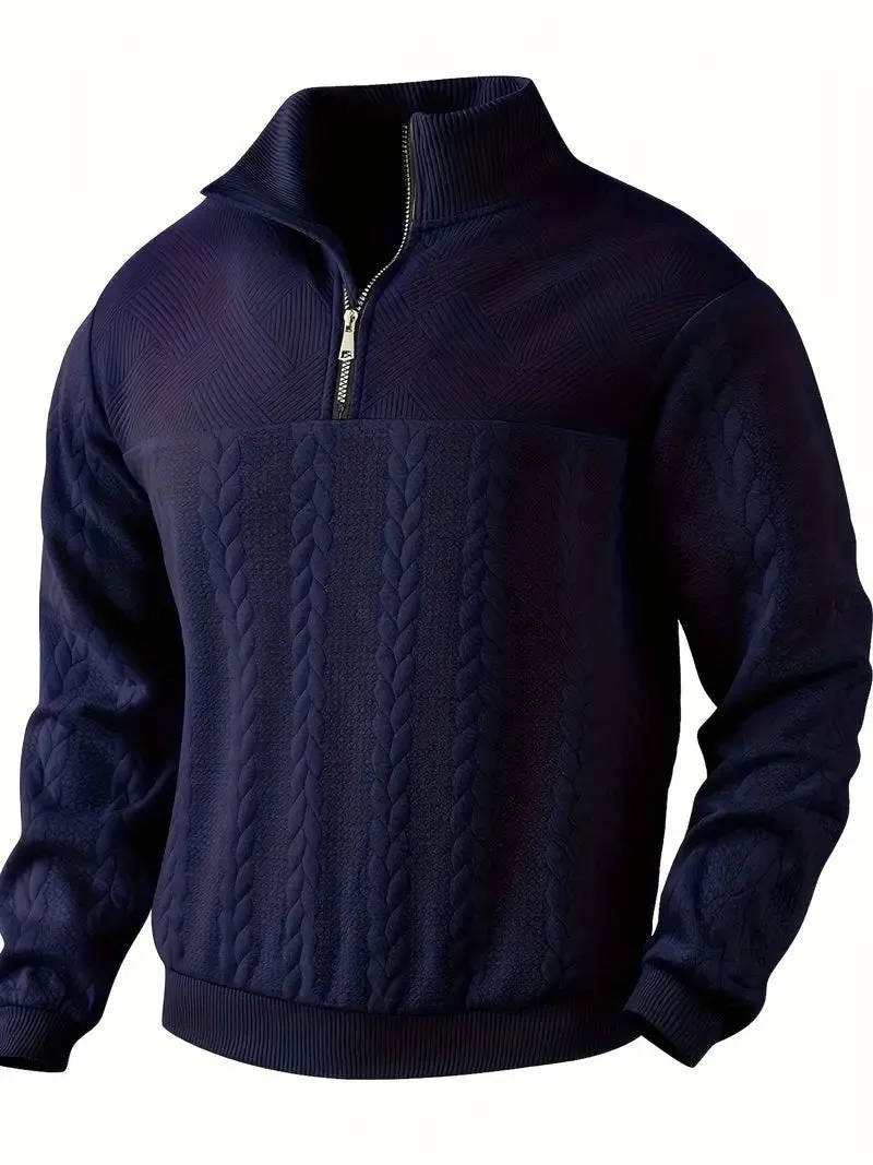 Men's Classic Quarter Zip Jumper with Timeless Appeal | Ideal for Autumn/Winter