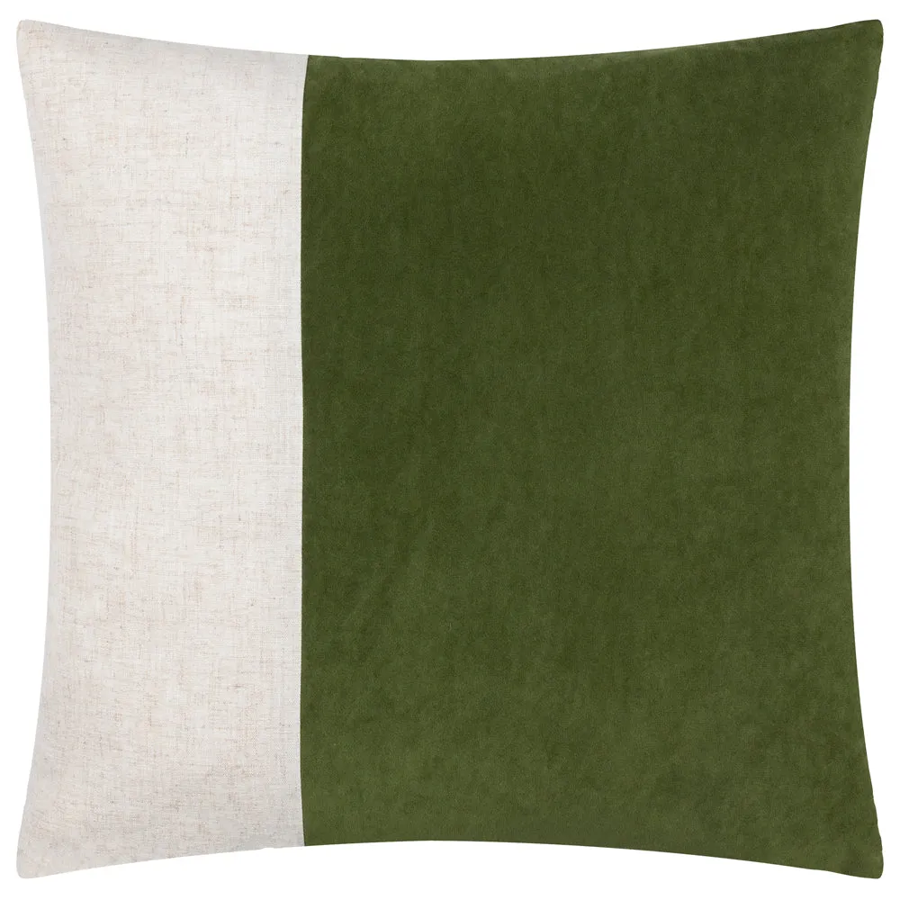 Morden Soft-Washed Velvet Cushion Olive Oil