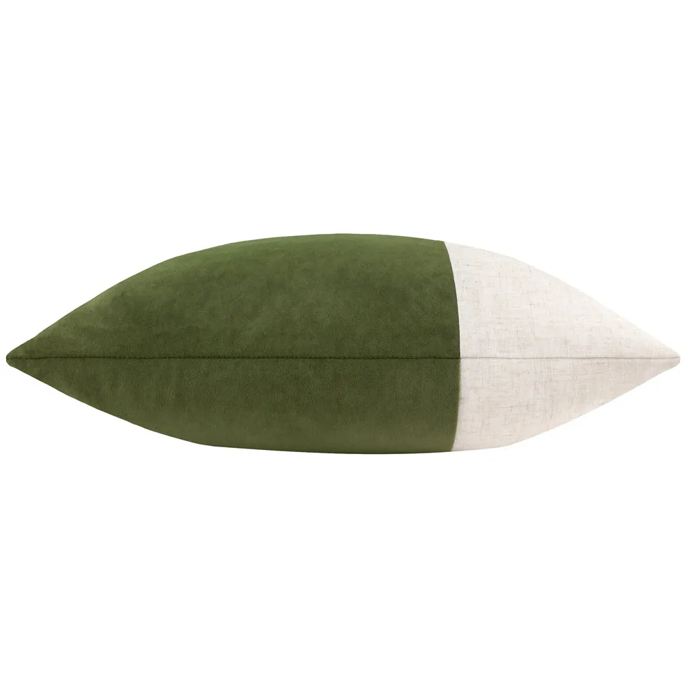 Morden Soft-Washed Velvet Cushion Olive Oil