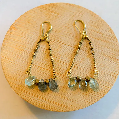 Moss Aquamarine Drape Earring