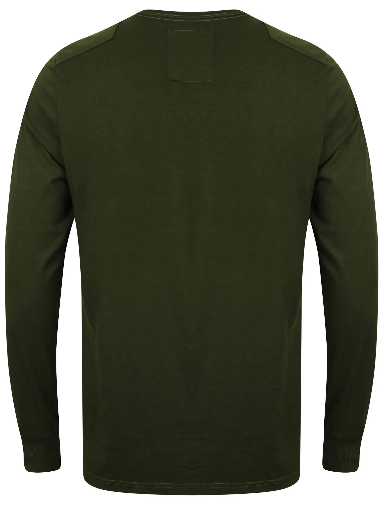 Mowder Long Sleeve Top with Embroidered Badges in Olive Night - Dissident