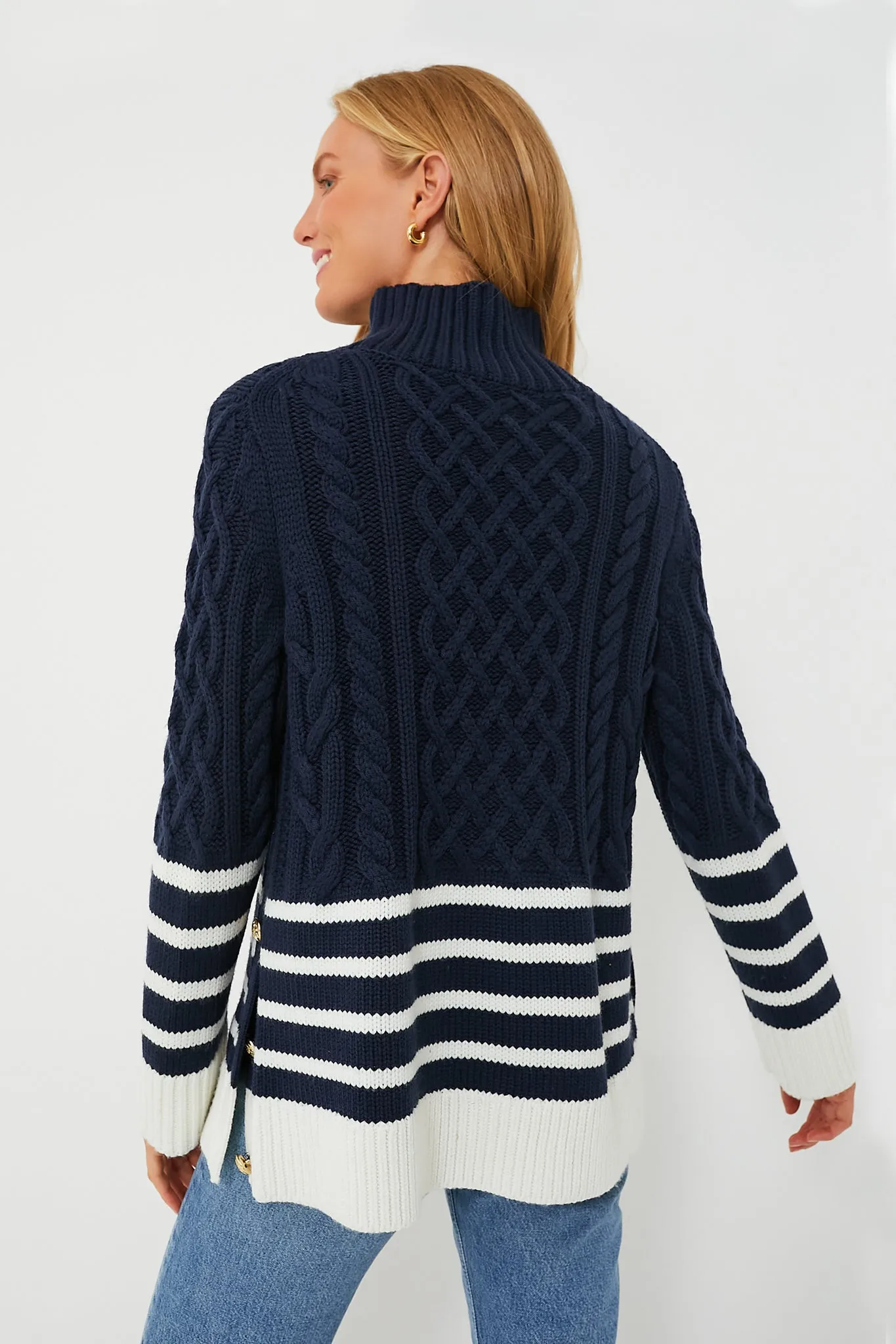Navy Striped Sankaty Turtleneck