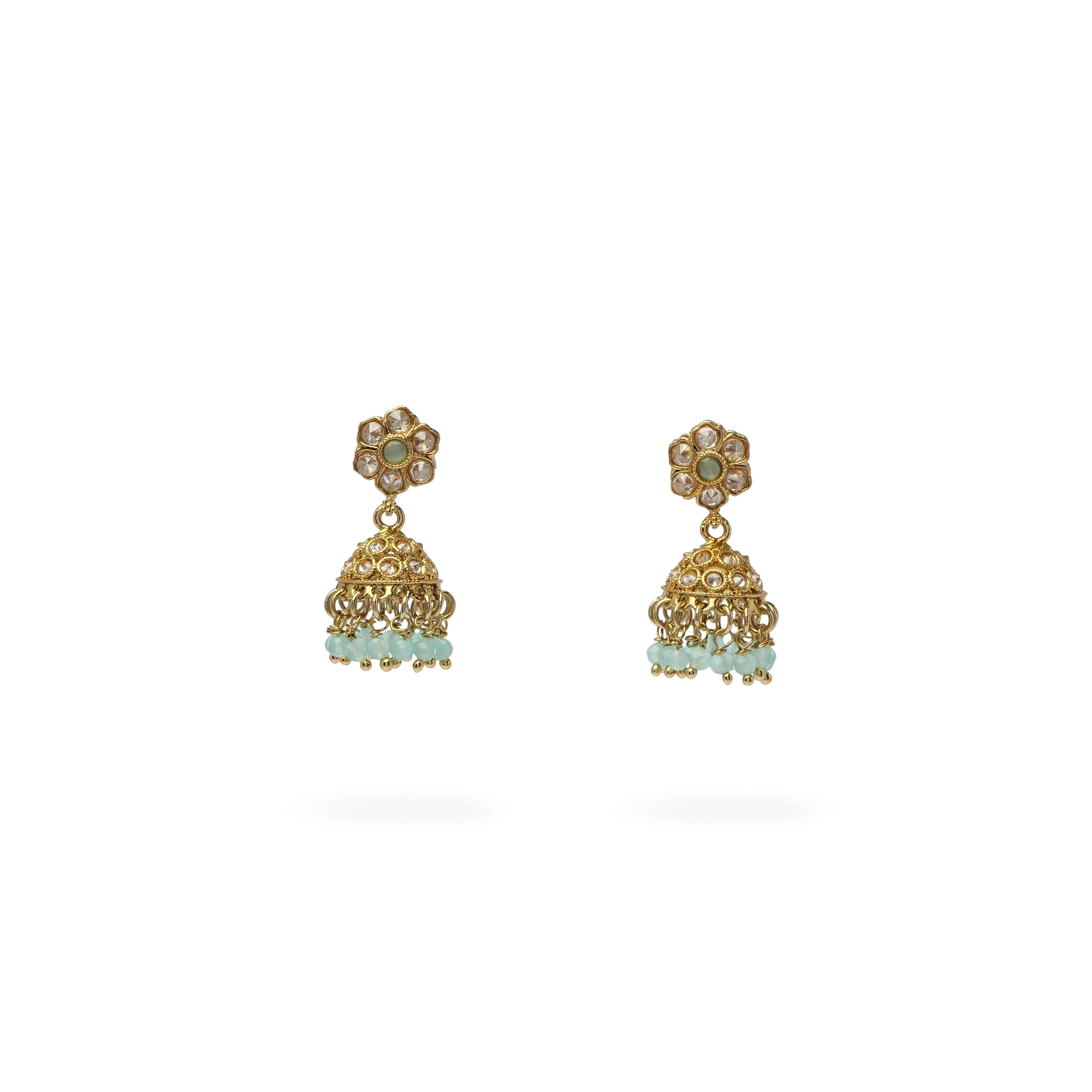 Nilima Small Jhumka Earrings in Light Blue