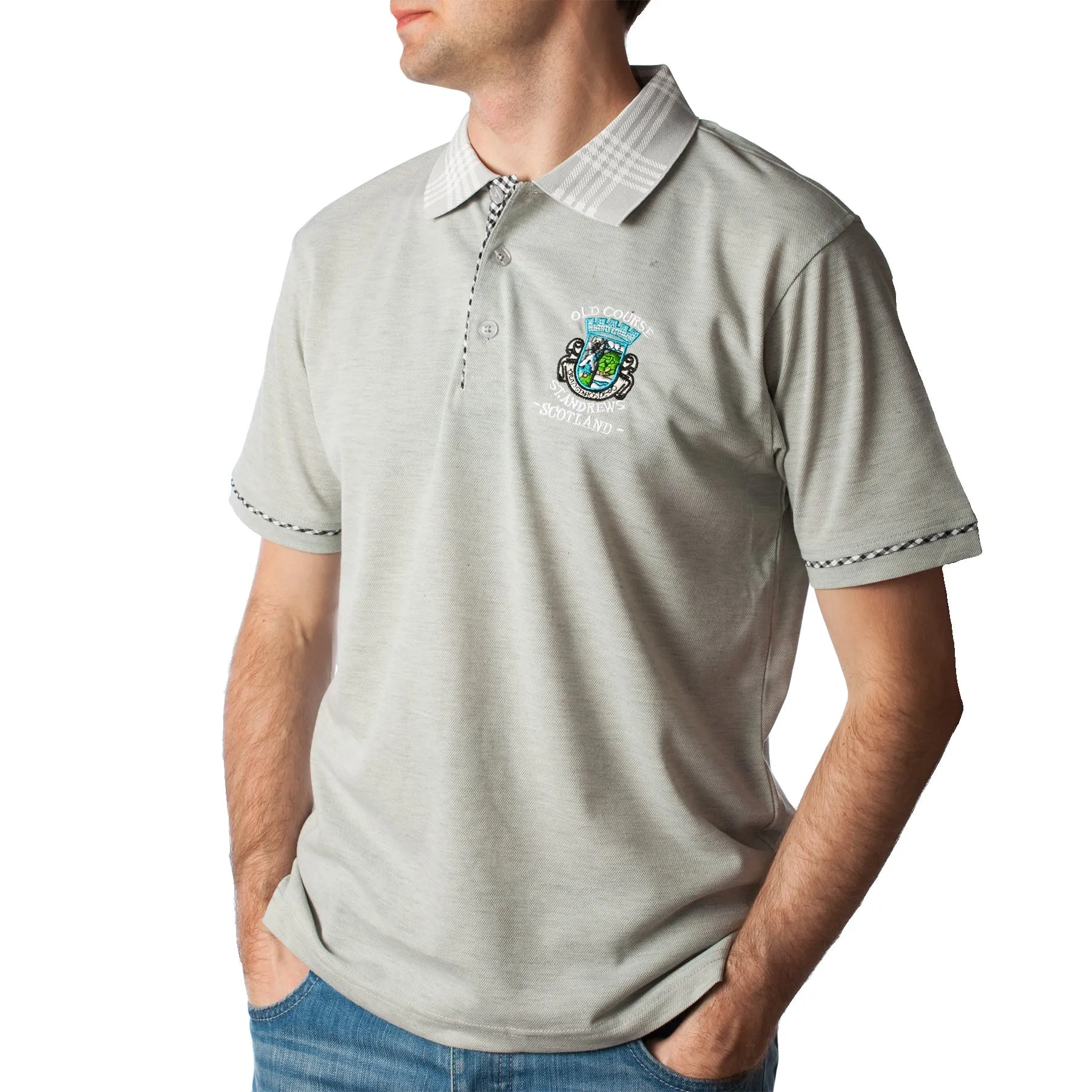 Old Course Polo Shirt Grey Marl