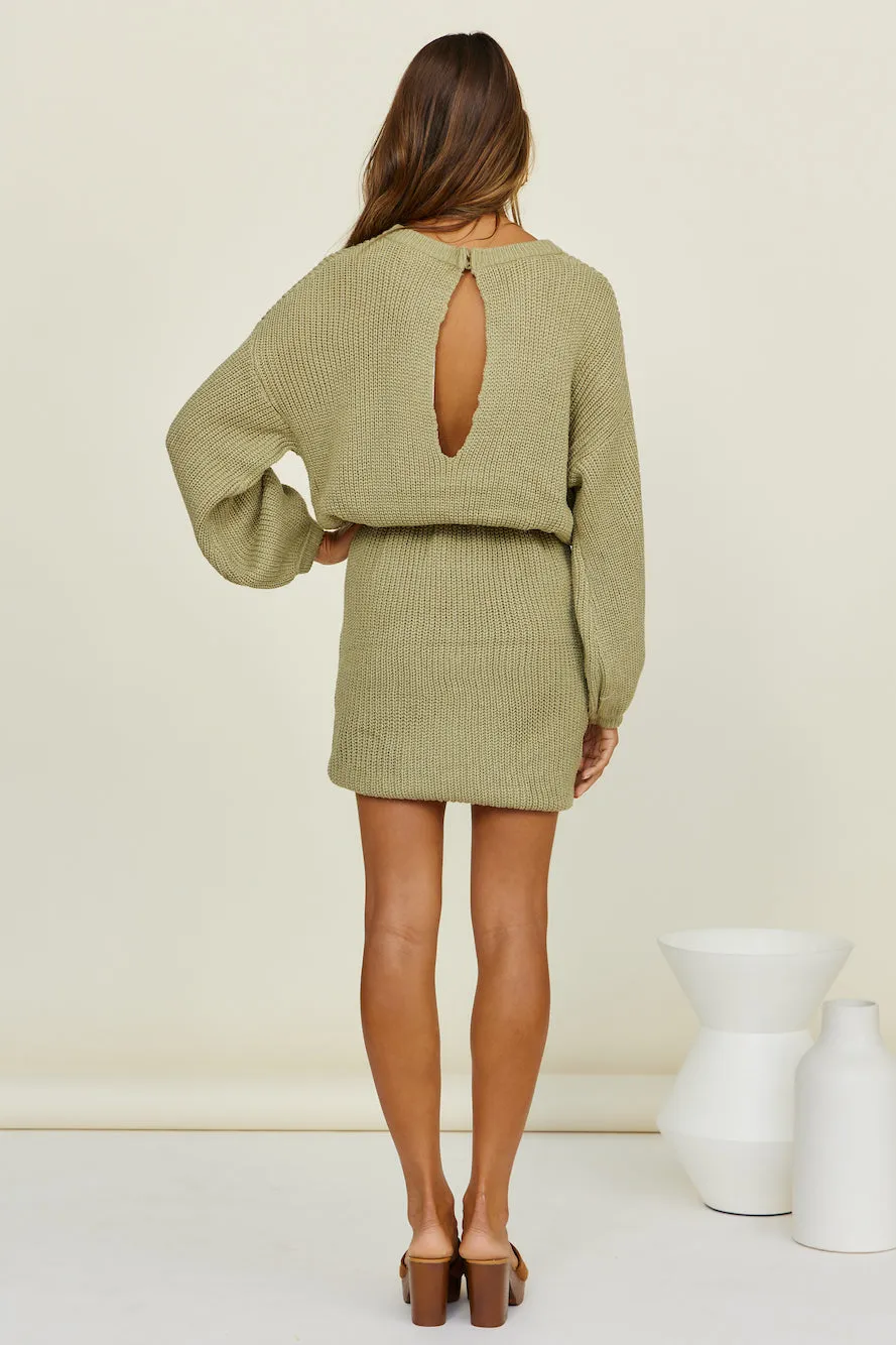 Open Your Heart Dress Olive