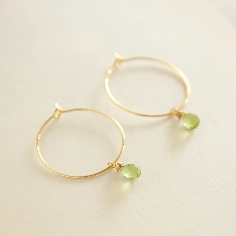 Peridot Gold Hoop Earrings
