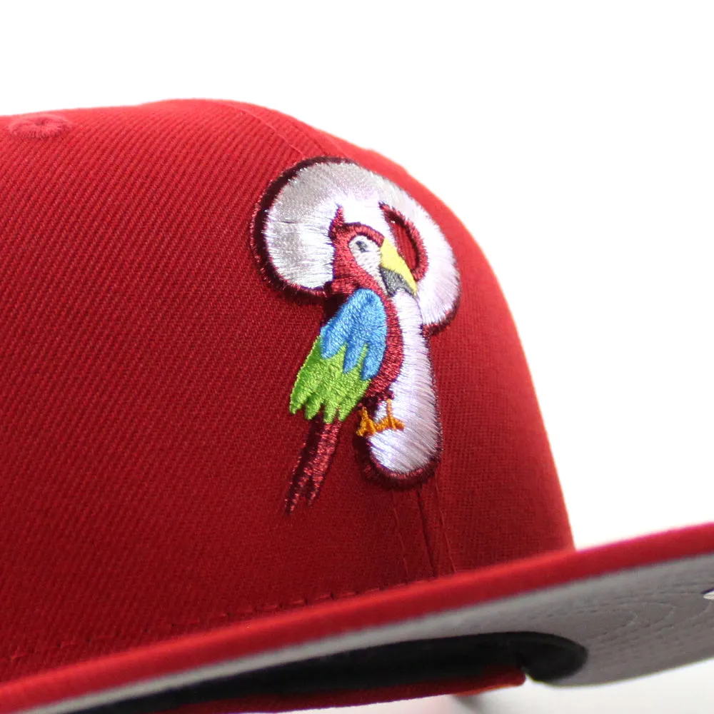 Philadelphia Phillies PARROT 59Fifty New Era Fitted Hat (Scarlet Red and Gray Under Brim)