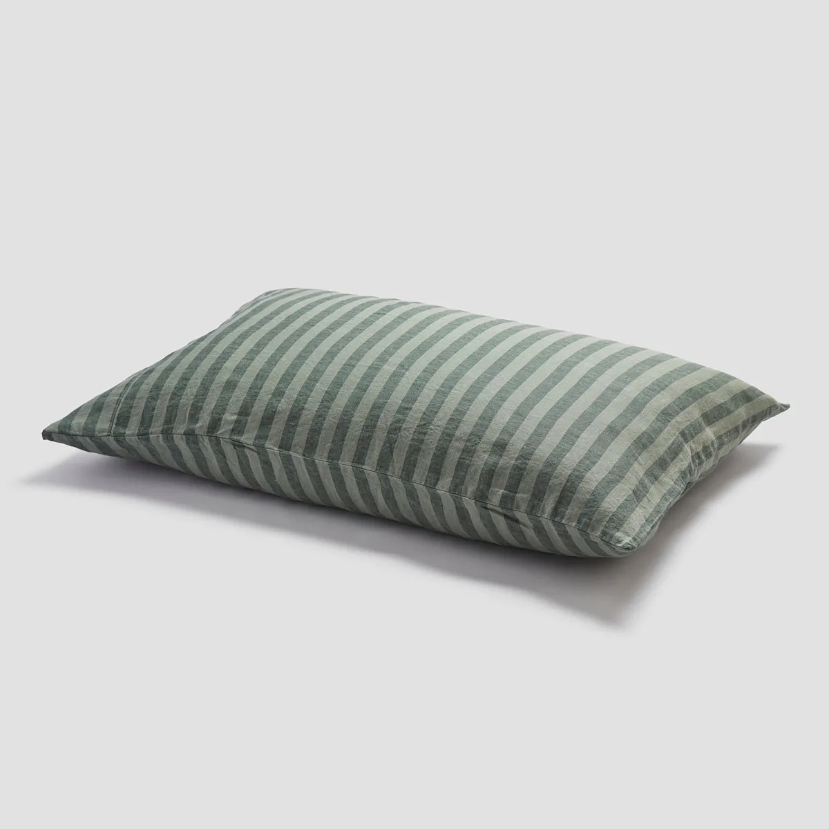 Pine Green Pembroke Stripe Linen Blend Pillowcase (Pair)