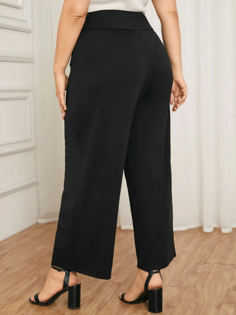 Plus Size Button Design Pants