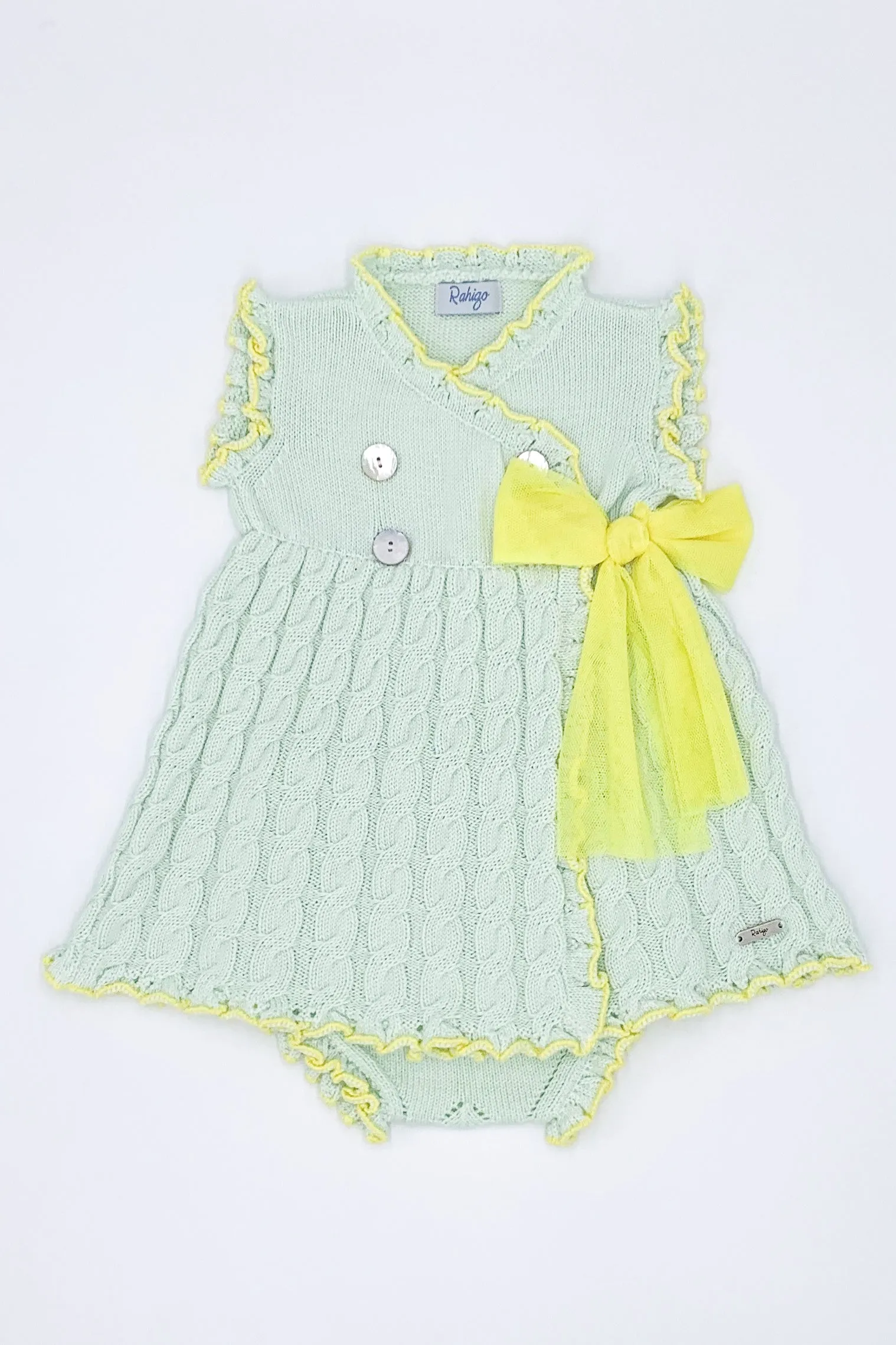 "Daisie" Mint & Lemon Knit Dress