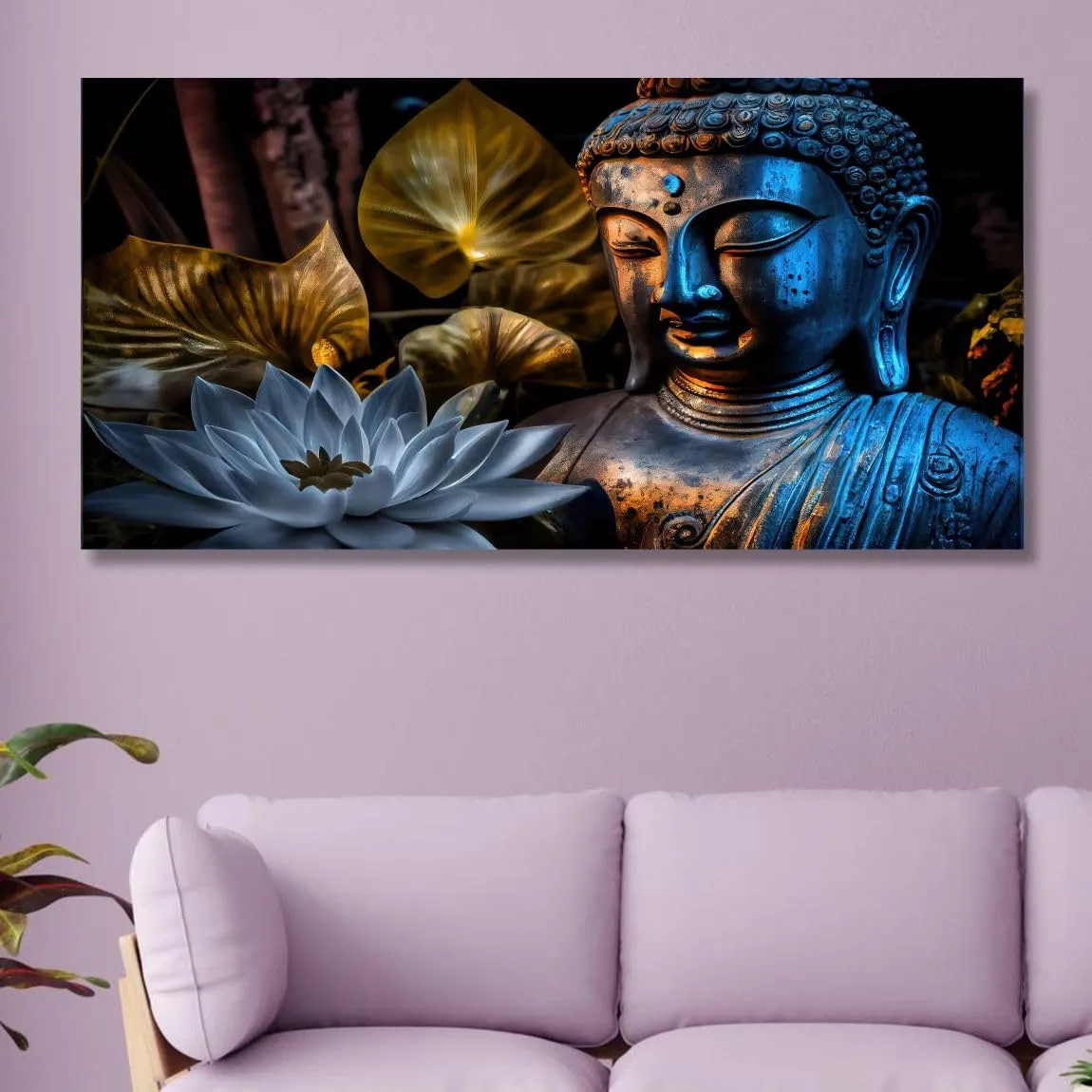 SAF paintings Unframed Rolled Art Print||Lord Buddha Canvas Wall Art Print for Home Décor And Office||Unframed canvas Painting For Wall decor||Home wall and Office Interior CR-219