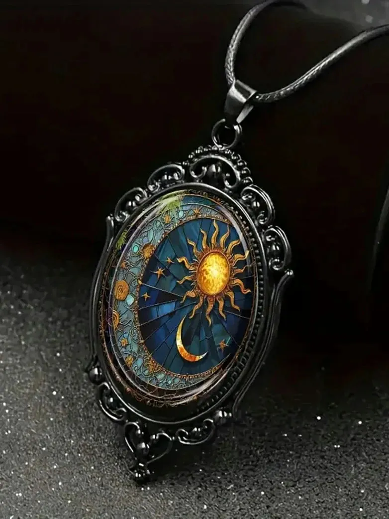 Scarlet Darkness Ancient Roman Sun God Necklace