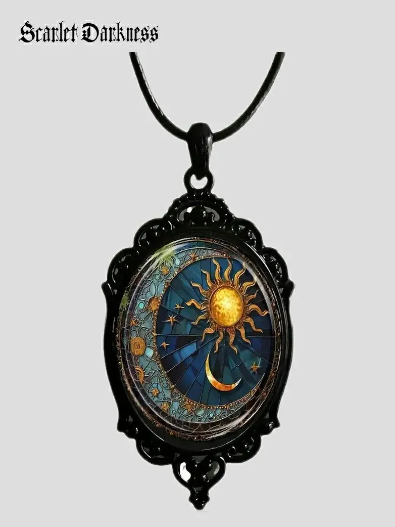 Scarlet Darkness Ancient Roman Sun God Necklace