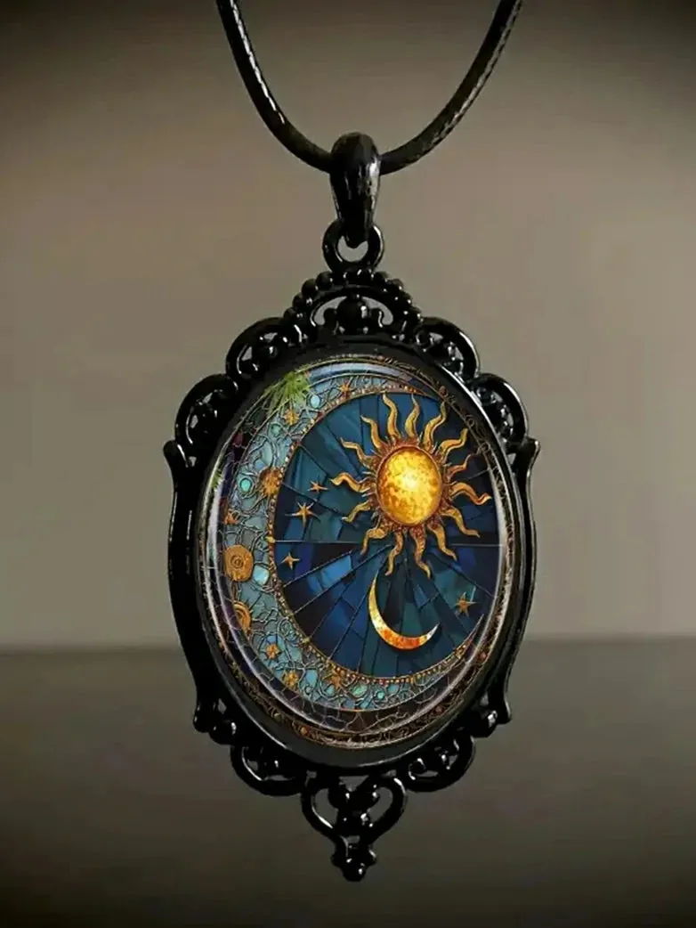 Scarlet Darkness Ancient Roman Sun God Necklace