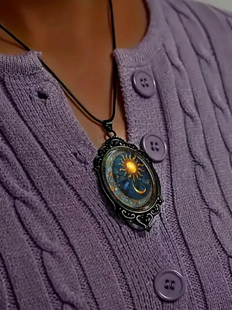 Scarlet Darkness Ancient Roman Sun God Necklace