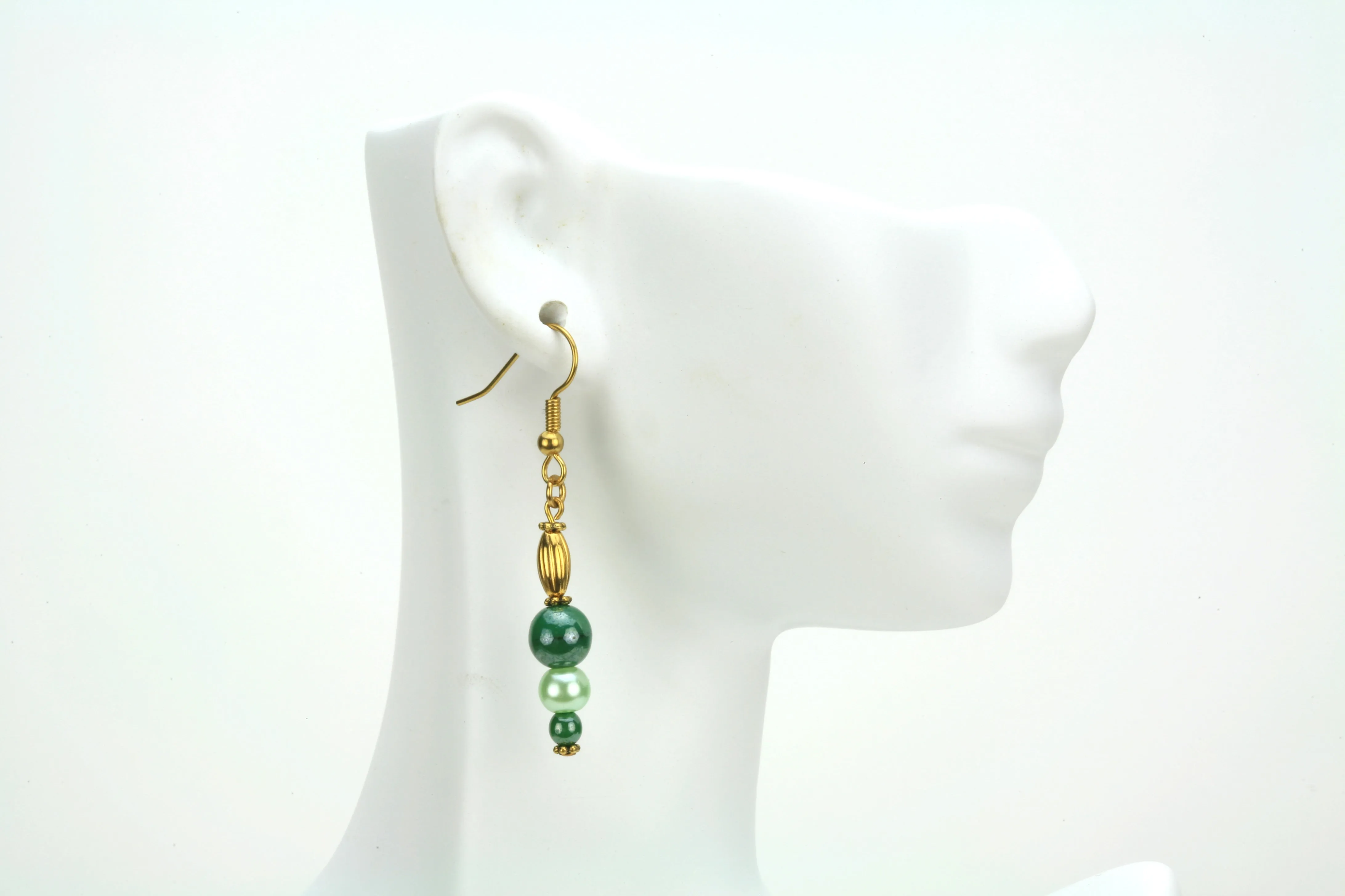 Shades of Green Gold Earrings