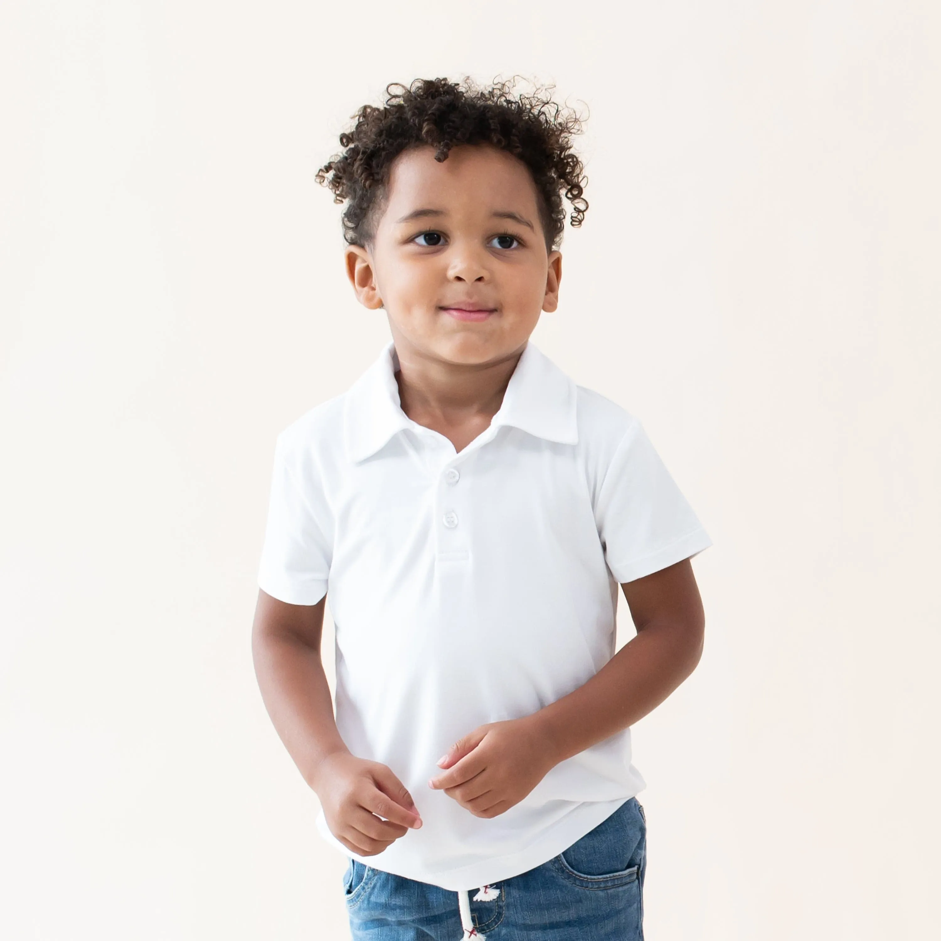 Toddler Short Sleeve Polo in Snow