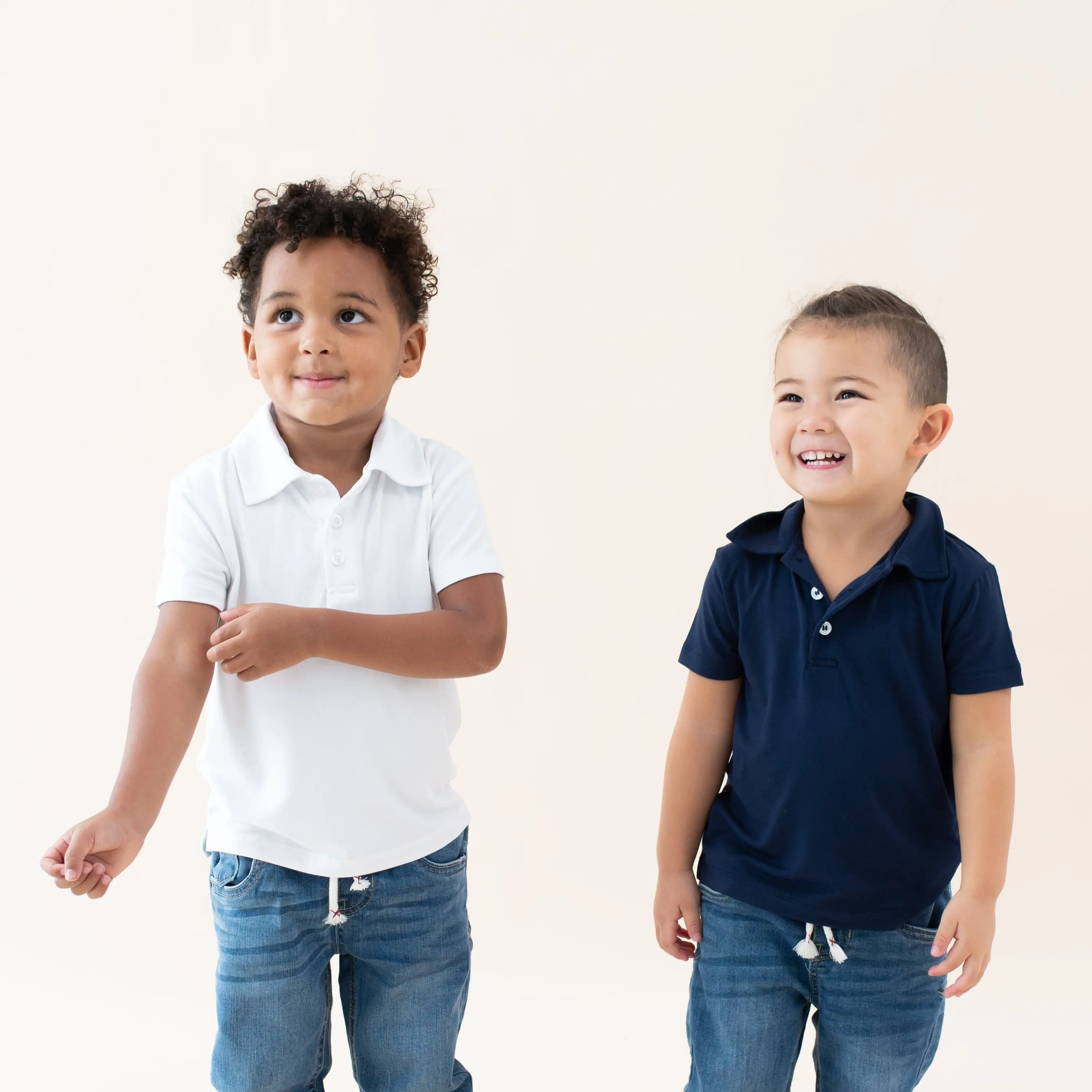 Toddler Short Sleeve Polo in Snow