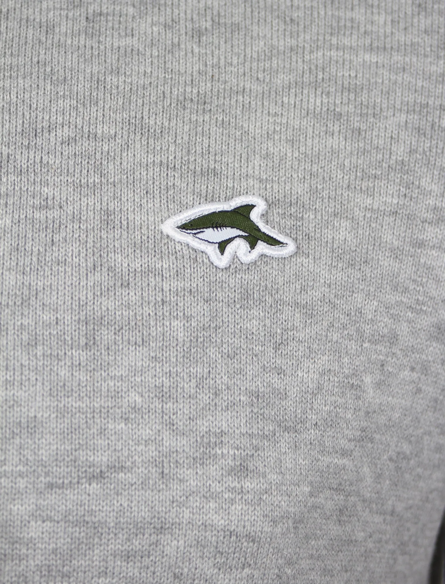 Union Crew Neck Knitted Jumper in Light Grey Marl - Le Shark