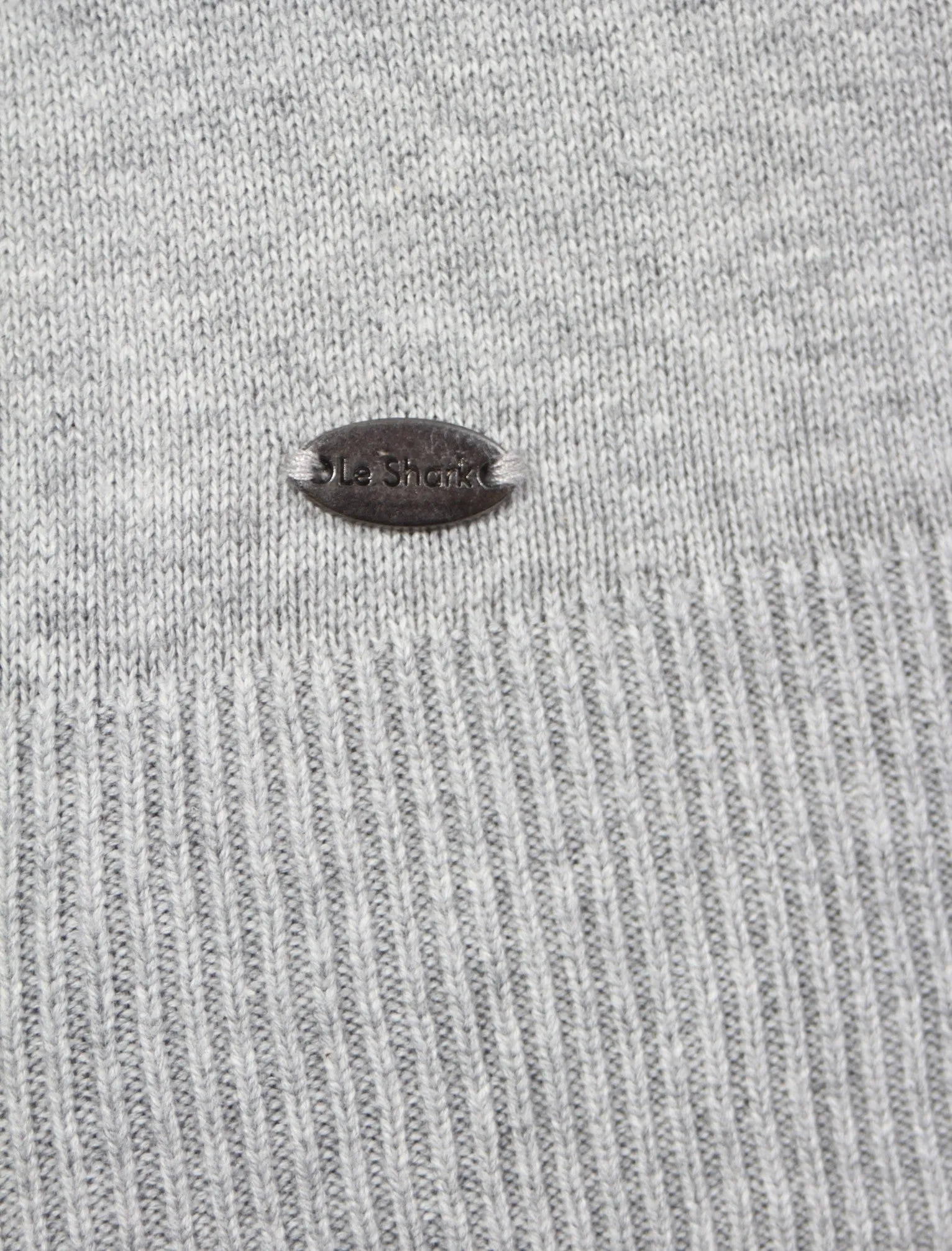 Union Crew Neck Knitted Jumper in Light Grey Marl - Le Shark