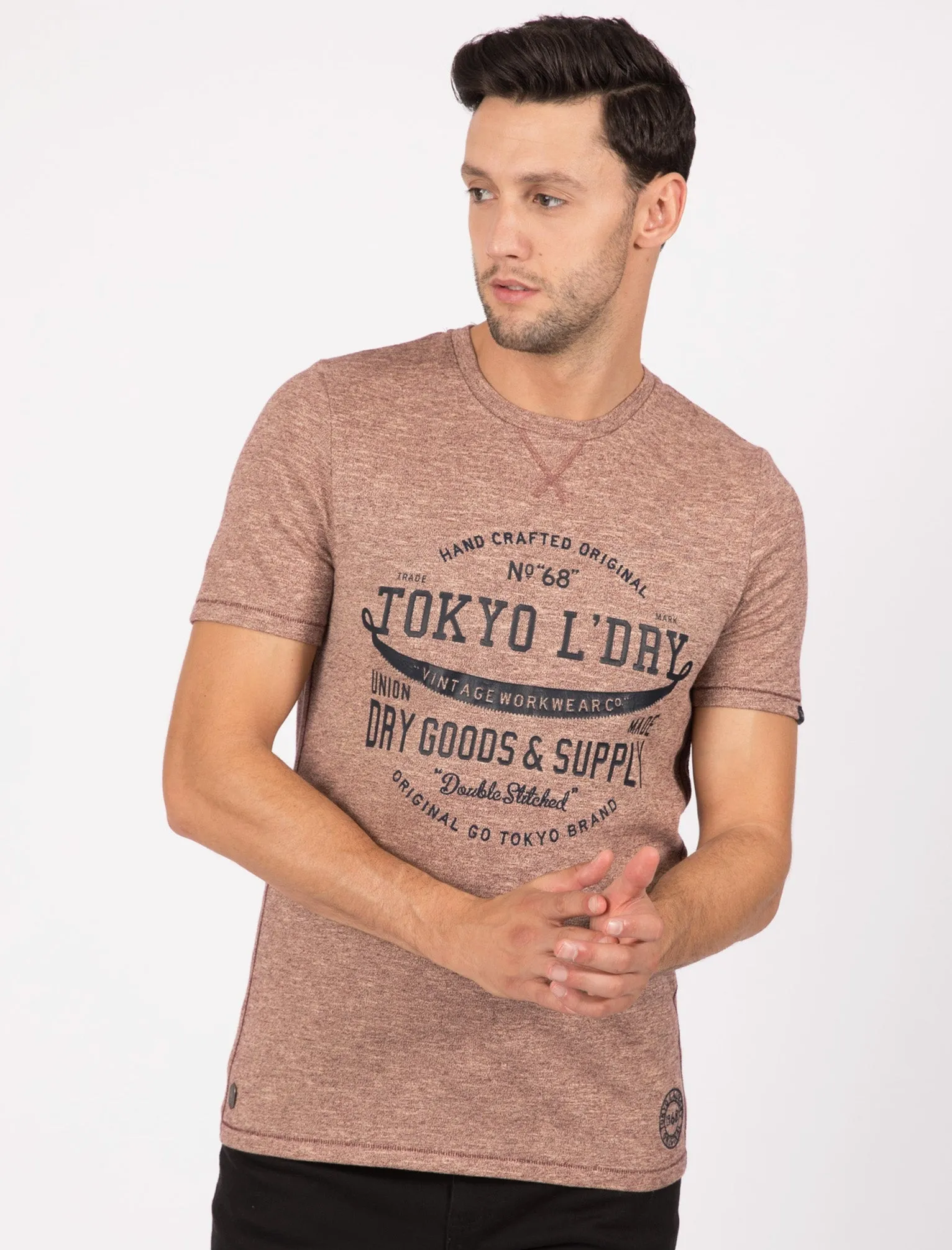 Woodcutter Grindle Cotton Jersey T-Shirt In Windsor Wine / Egg Shell - Tokyo Laundry