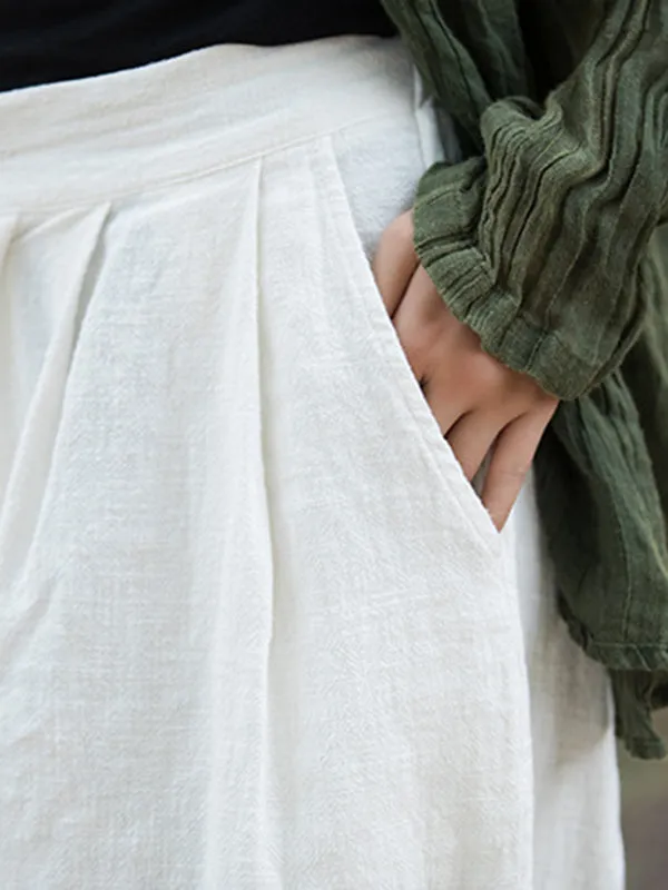 xakxx High Waisted Loose Pleated Split-Joint Pants Trousers