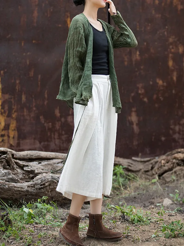 xakxx High Waisted Loose Pleated Split-Joint Pants Trousers