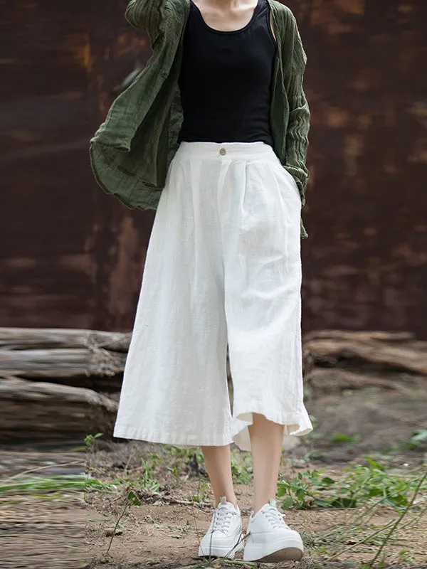 xakxx High Waisted Loose Pleated Split-Joint Pants Trousers