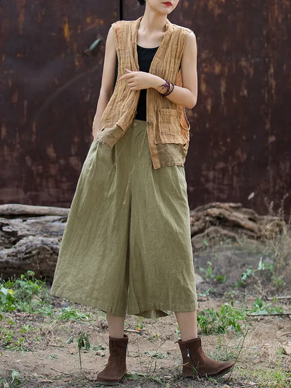 xakxx High Waisted Loose Pleated Split-Joint Pants Trousers