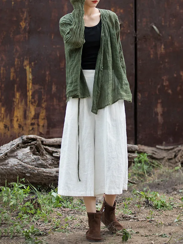 xakxx High Waisted Loose Pleated Split-Joint Pants Trousers