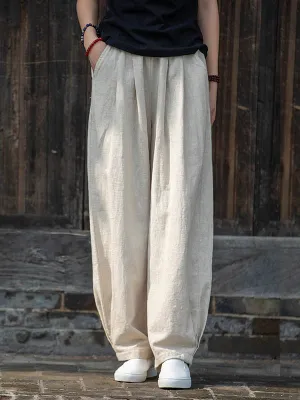 xakxx Vintage Loose Solid Color Casual Lantern Pants